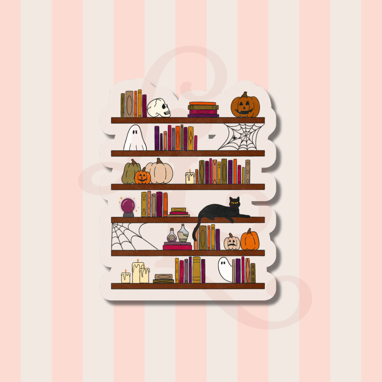 haunted bookshelf sticker