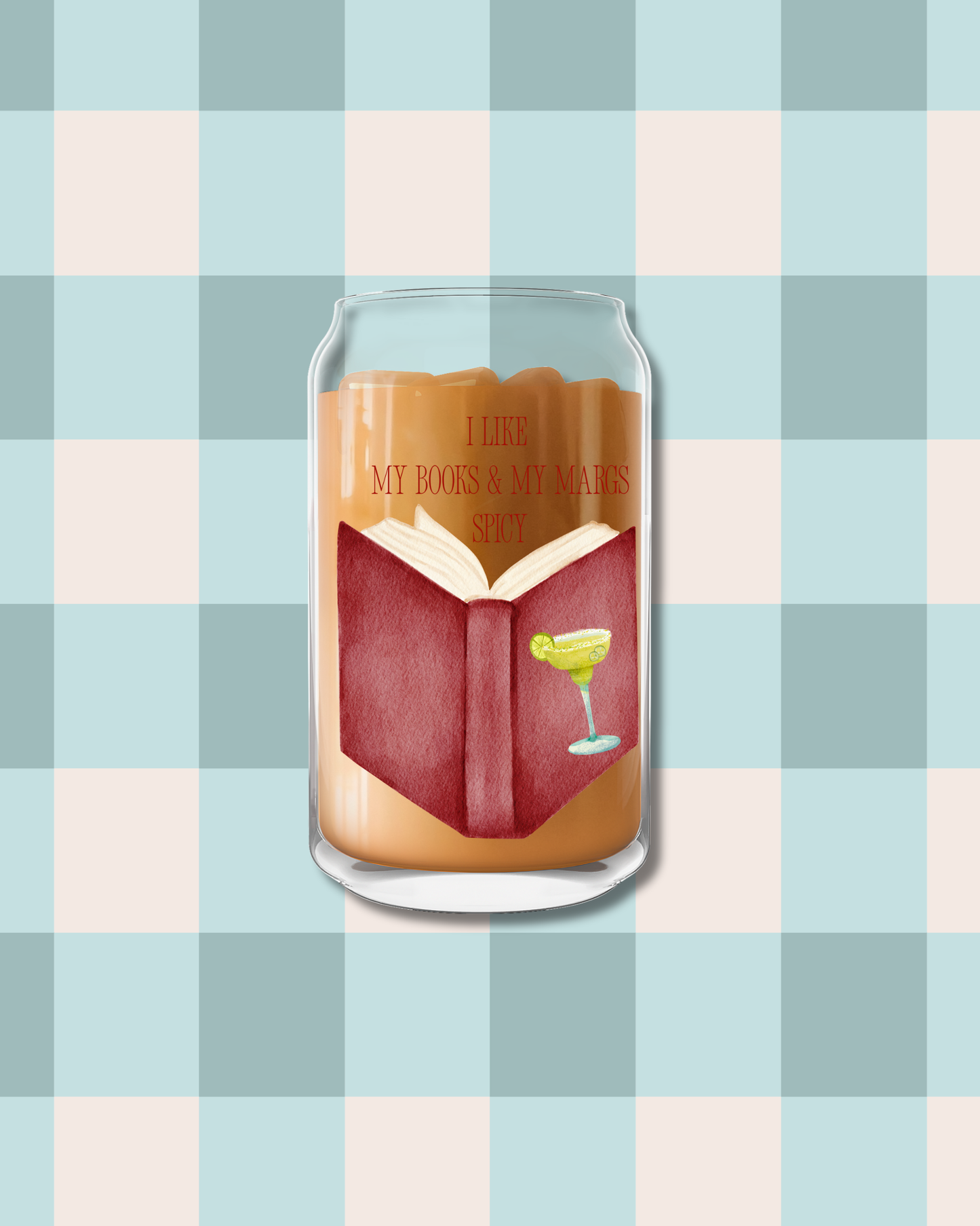 Spicy Books & Margs 16 oz glass
