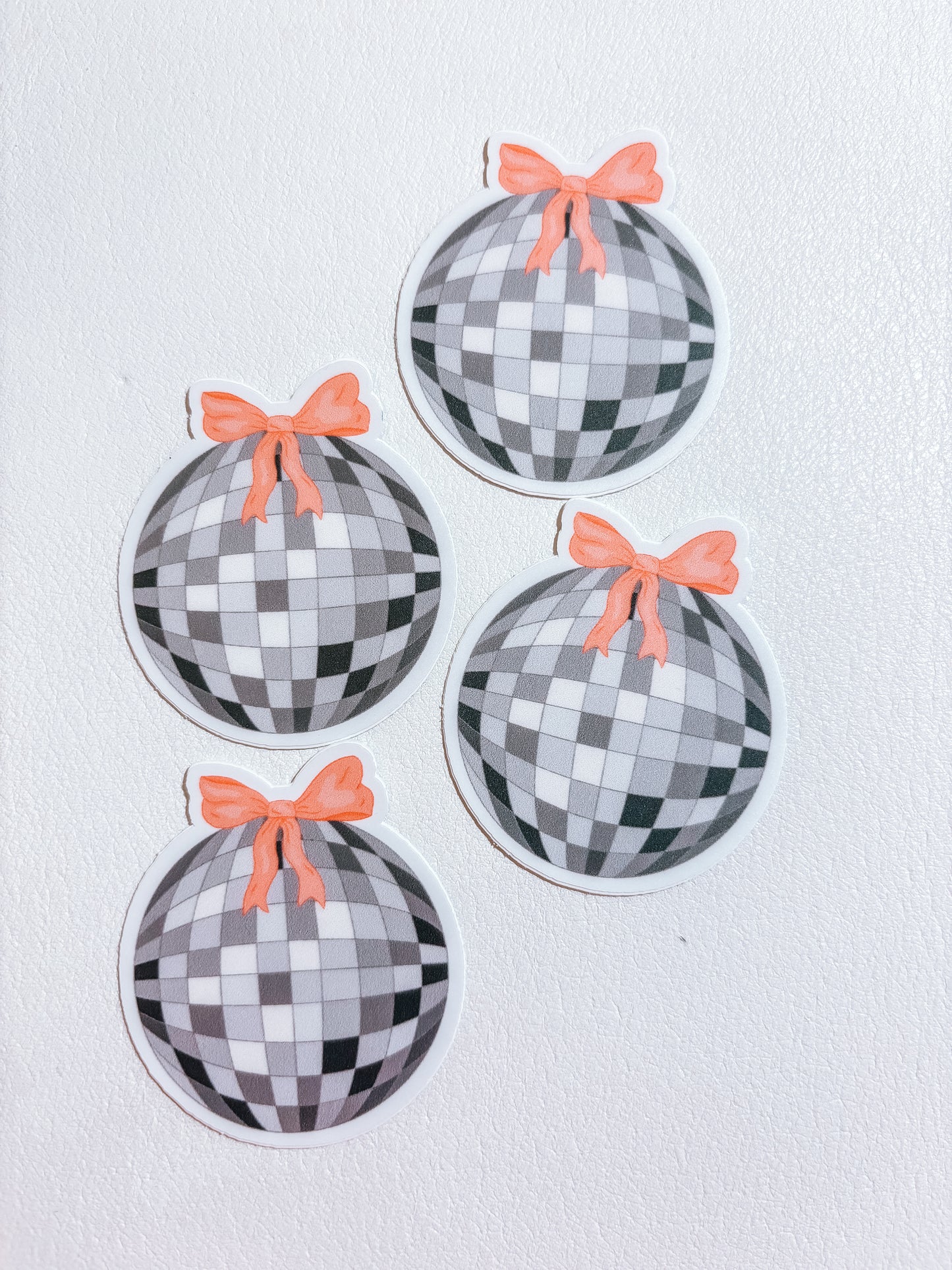 pink disco bow sticker