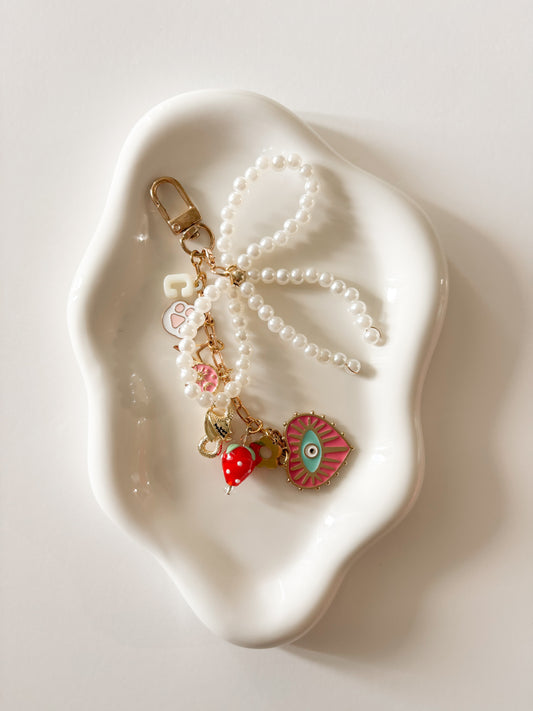 Pearl Bow Bag Charm