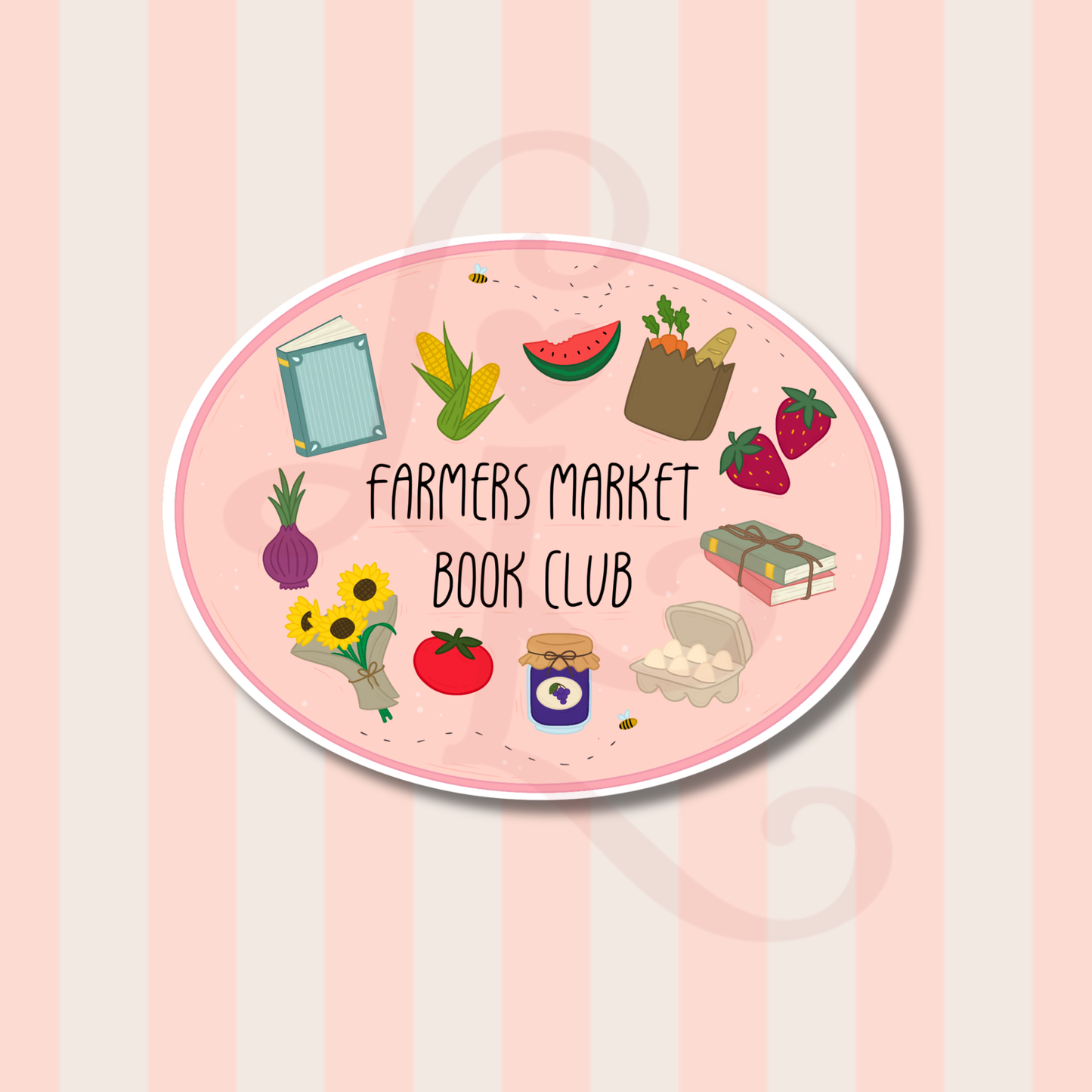 farmers market book club sticker