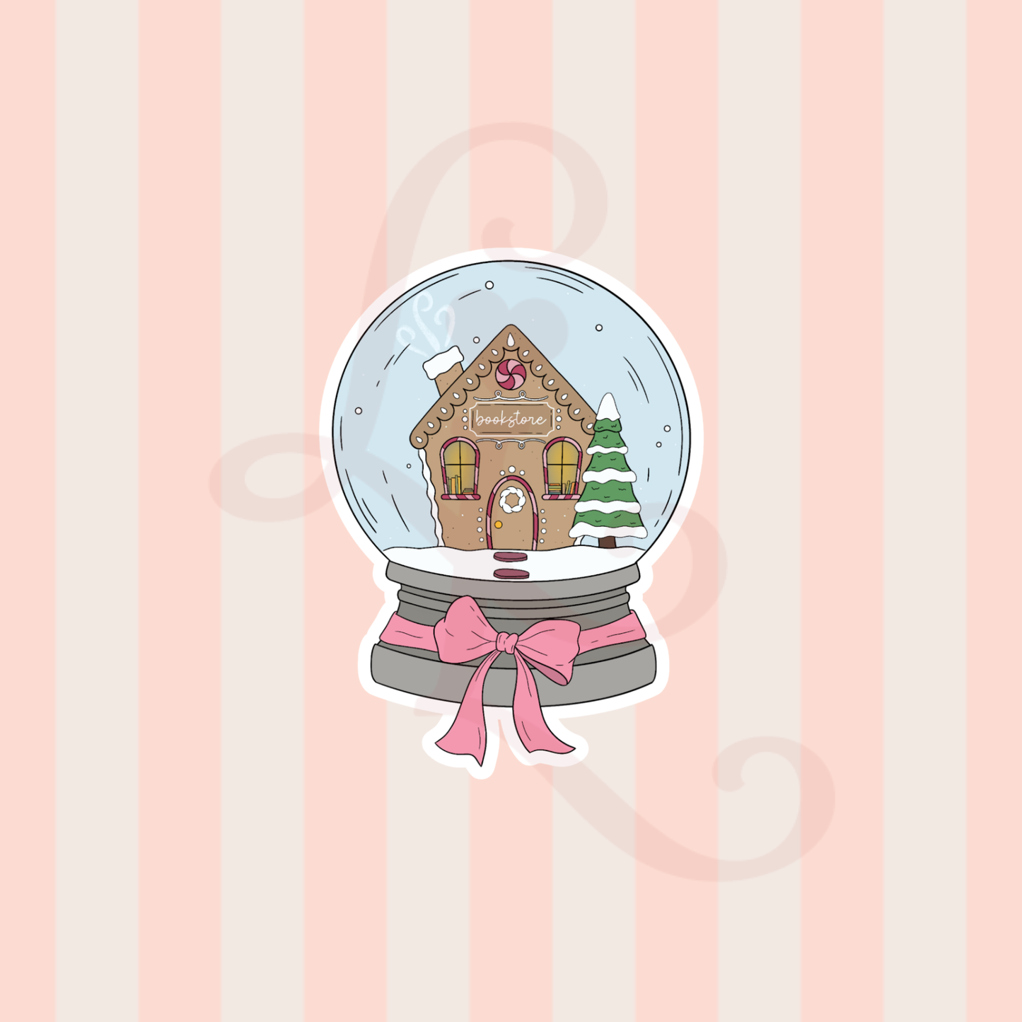snowglobe bookstore sticker