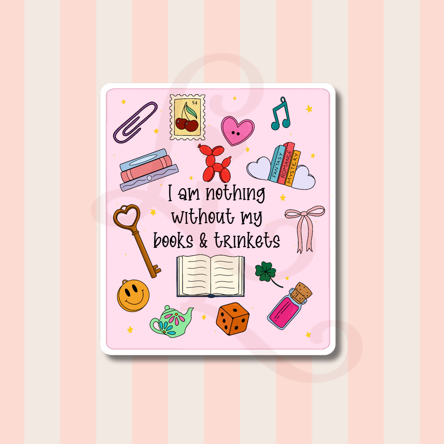 books and trinkets sticker