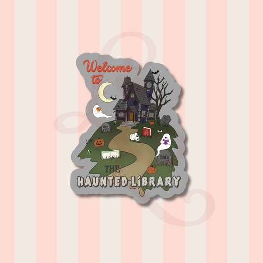 haunted library sticker