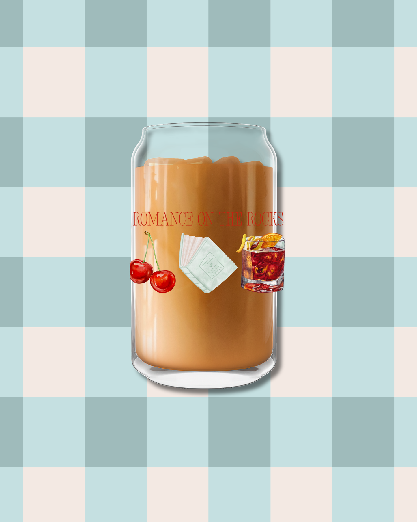 Romance on the Rocks 16 oz glass