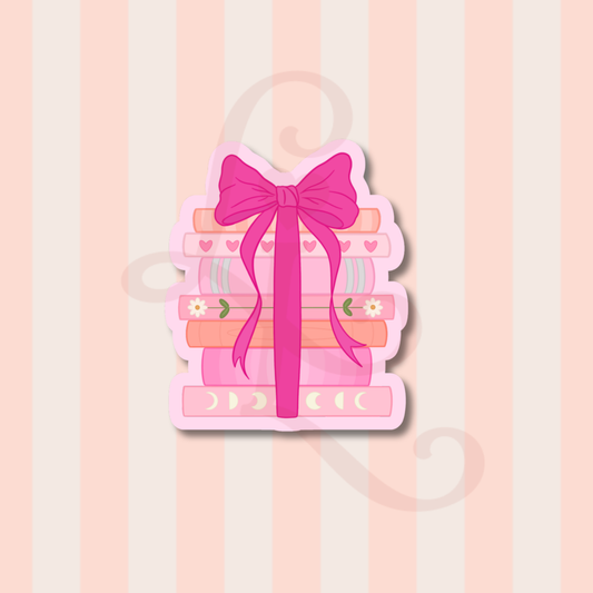 coquette book stack sticker