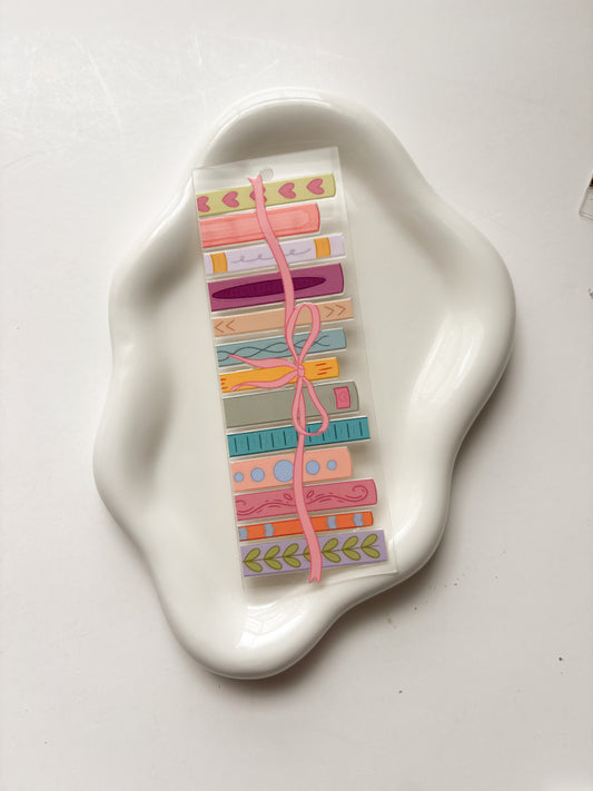 Book stack with a bow Bookmark- build your own!