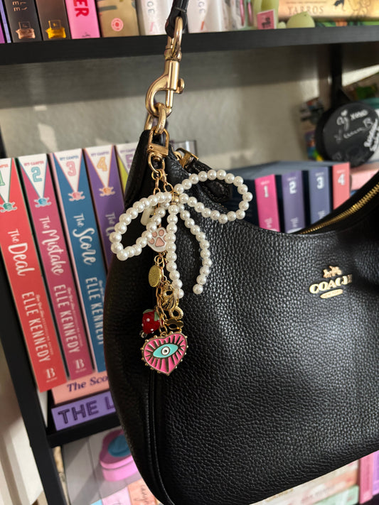 Cotton Candy Bow Bag Charm