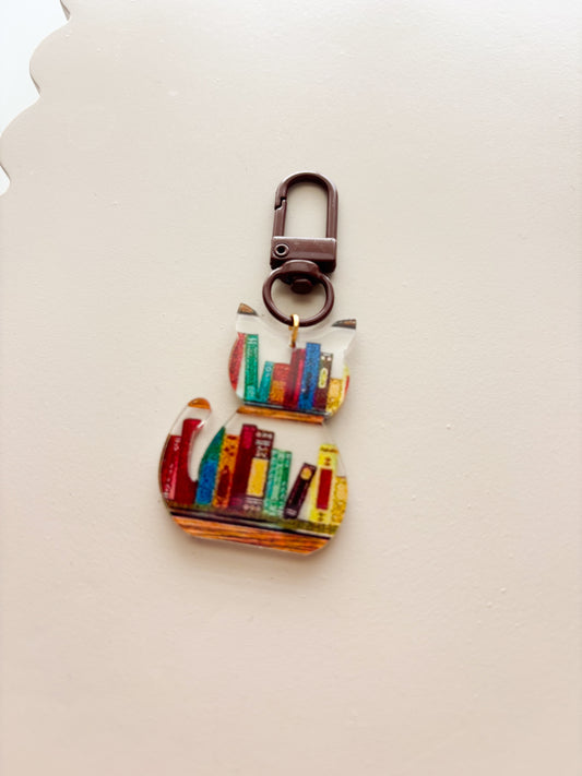 Bookish Cat Keychain