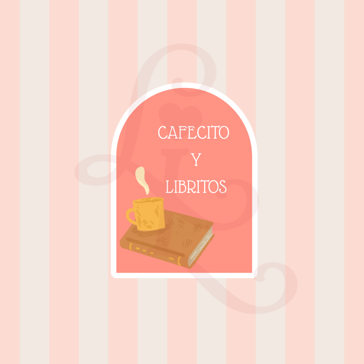 cafecito y libritos sticker
