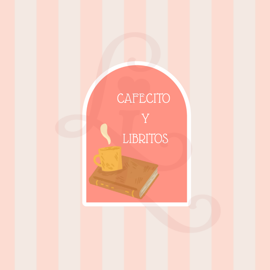 cafecito y libritos sticker