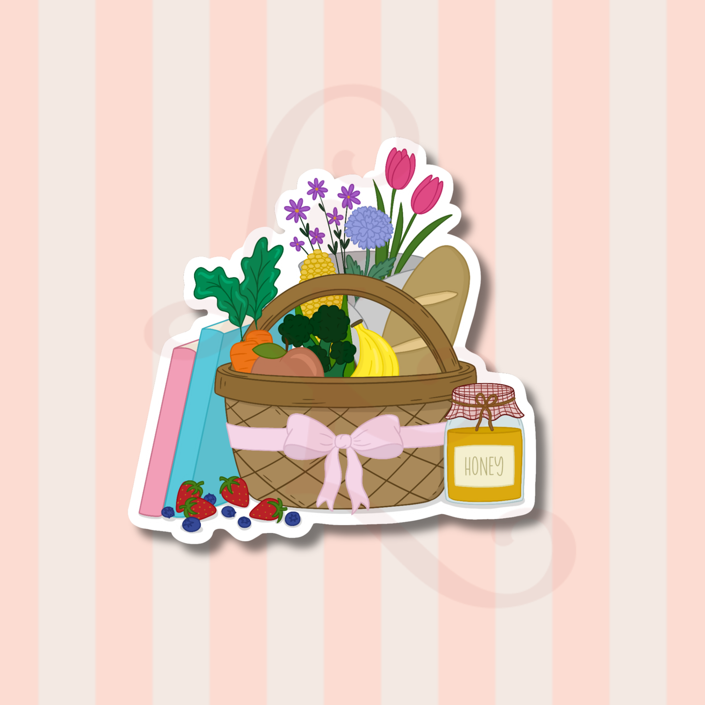 farmers market basket sticker