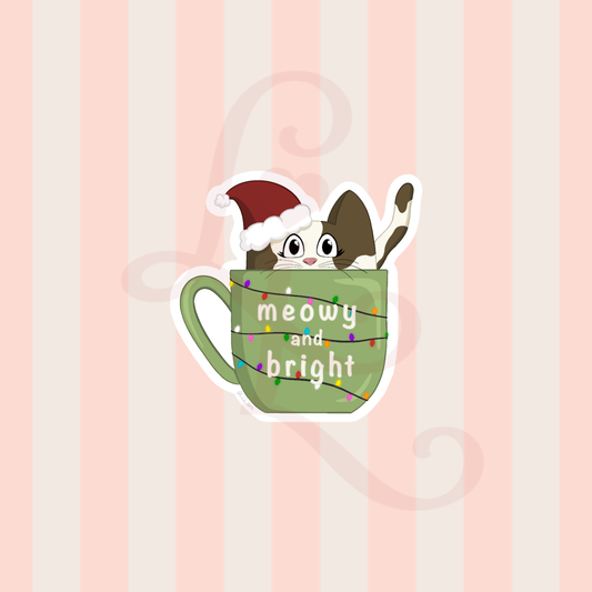 meowy and bright sticker