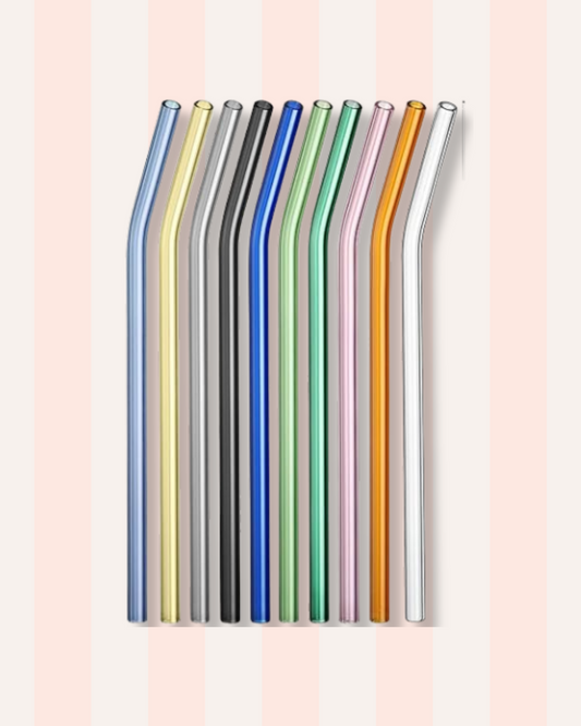 colorful glass straws